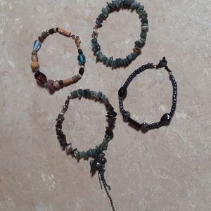 Unisex Handcrafted 4-Piece Nature Bracelet Set